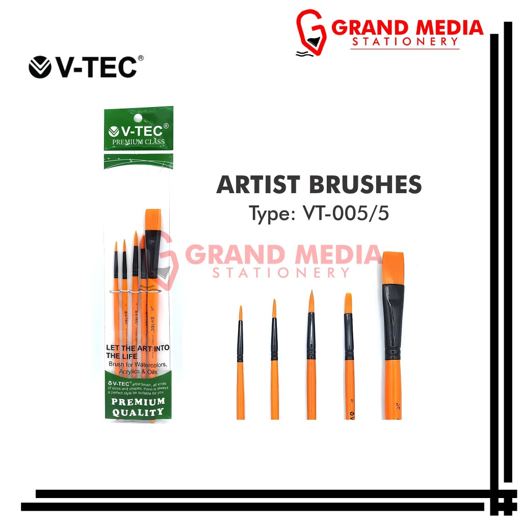 

[GRAND MEDIA] KUAS CAT AIR / CAT MINYAK / BRUSH / LUKIS / ACRYLIC / V-TEC VT-005/5