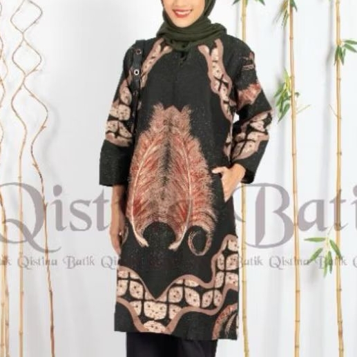 TUNIK QISTINA BATIK HIJAU DAUN