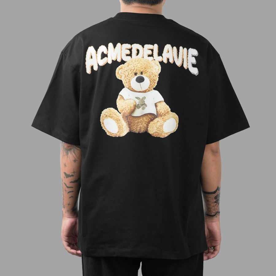 ADLV Rabbit Bear Back Logo Black Tee