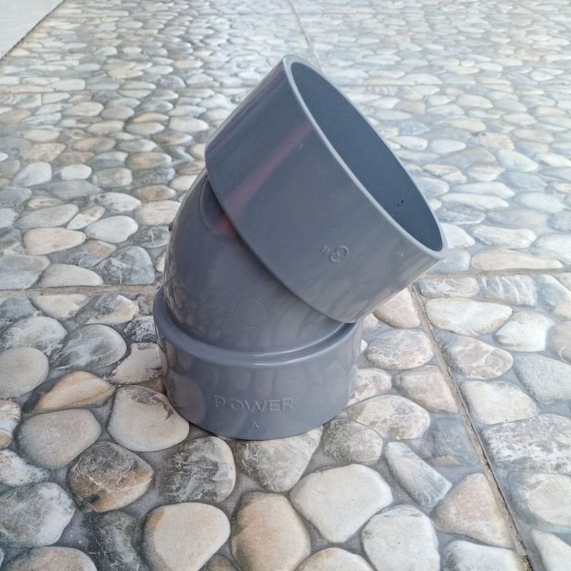 Elbow (D) 3" Inch 45° Derajat l Sambungan L Pipa Pvc Knee