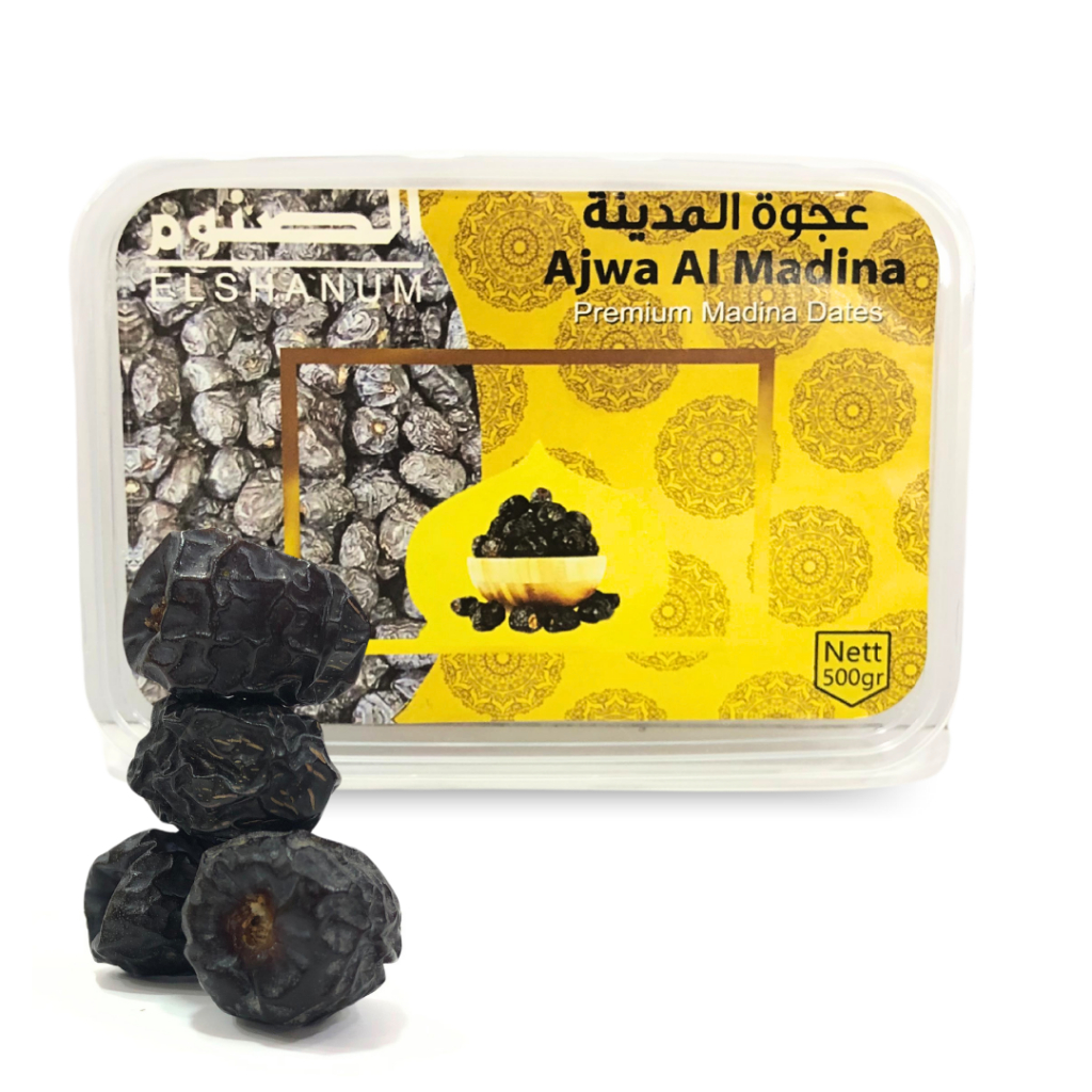 

Kurma Nabi AL-Madinah Premium 500gr/Kurma Ajwa Asli/Ajwa Premium Dates/Kurma ajwa premium elsahanum