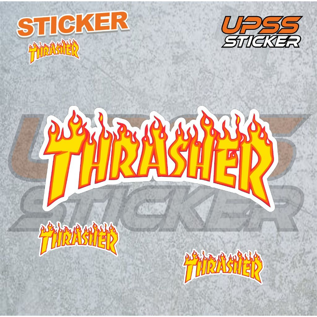 

Stiker Sticker Thrasher Case Phone Logo Brand Band Aesthetic Journal Clothing Basic Casing Striping Tempel Label Merk Dinding Graftac Vinyl High Quality decal