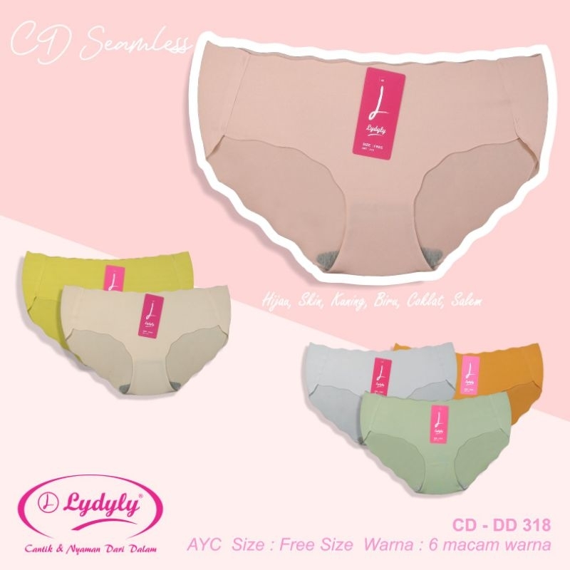 [ZDS] 6 PCS CELANA DALAM CD LYDYLY SEAMLESS DD 138 FREESIZE 65KG | CD WANITA REMAJA DEWASA BAHAN SEA