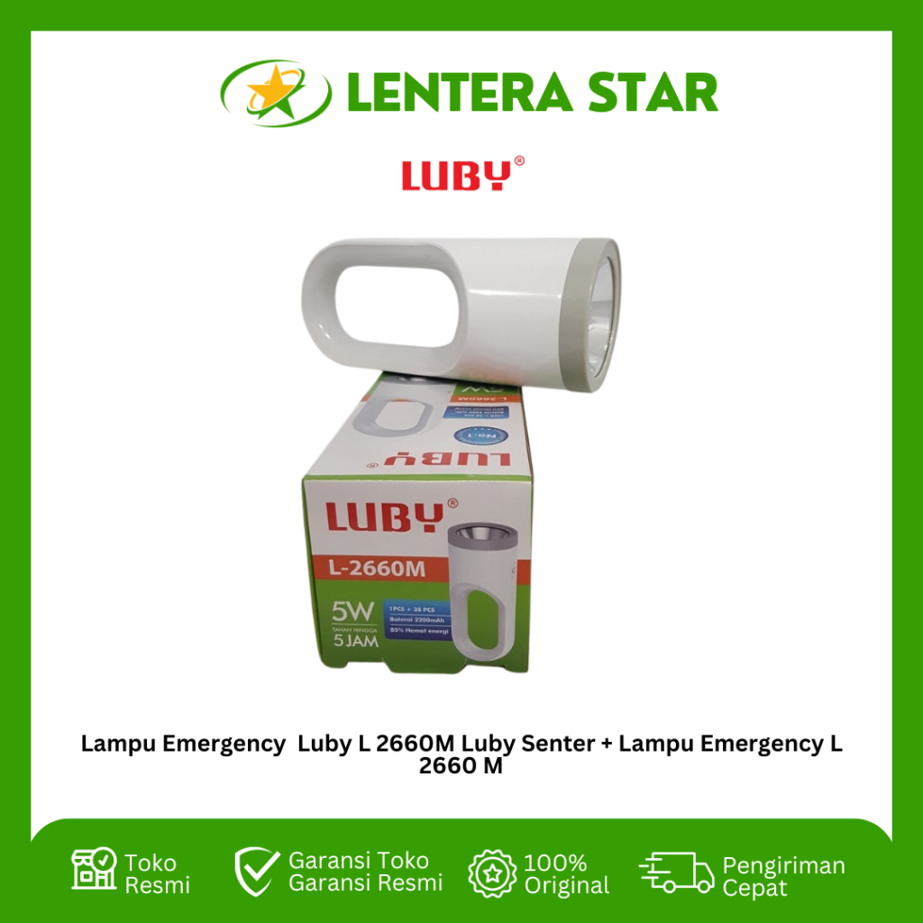 Lampu Emergency  Luby L 2660M Luby Senter + Lampu Emergency L 2660 M