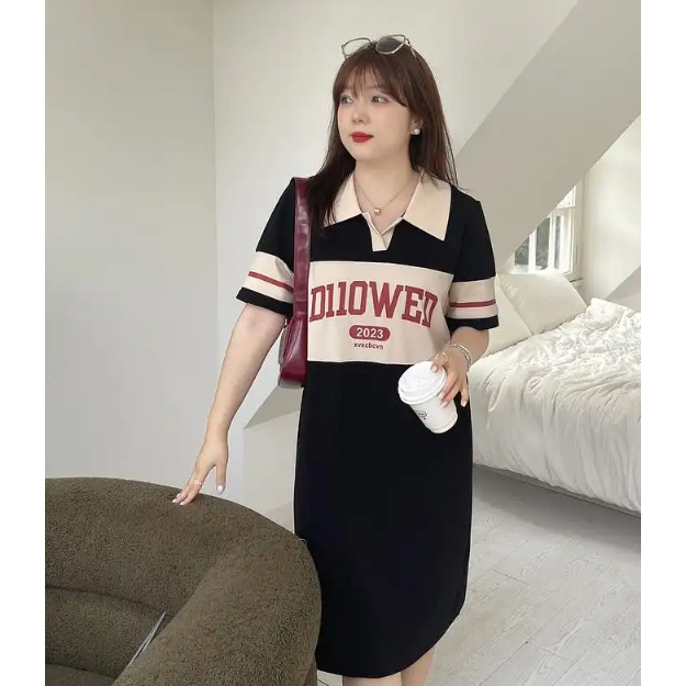 Dress Polo Big Size loose --- Areum Dress