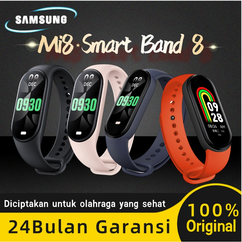 100%Original SAMSUNG Mi8 Smart Band Smartwatch Garansi Resmi/Band 8 Mi Band 8 Smartwatch Garansi Res