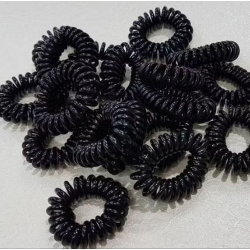 Karet rambut hitam spiral kecil