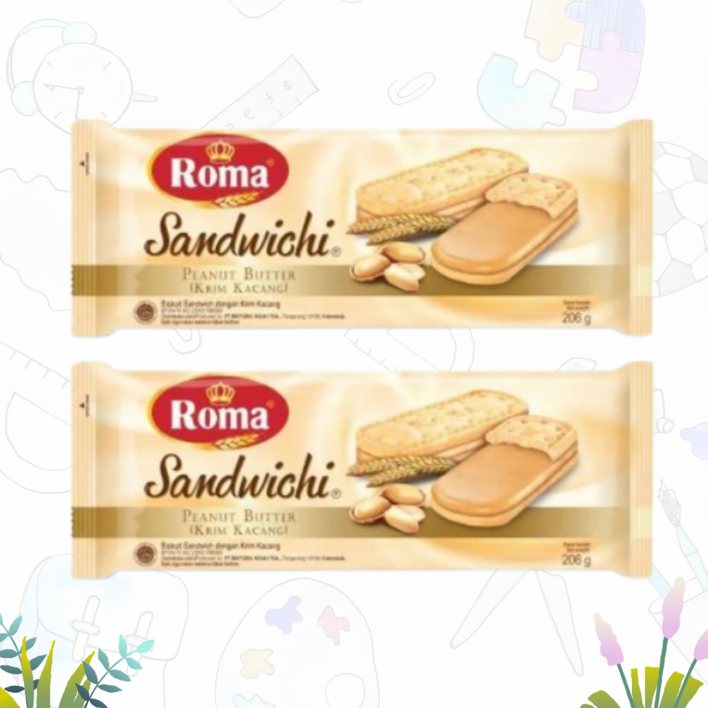 

Roma Biskuit Sandwichi Peanut Butter Krim Kacang 206gr