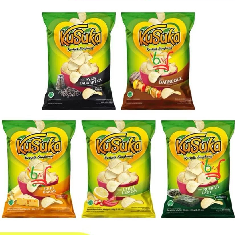 

KUSUKA 60gr All Varian / BBQ/ SEAWEED / KEJU BAKAR / LADA HITAM / BALADO / EMPING ORI