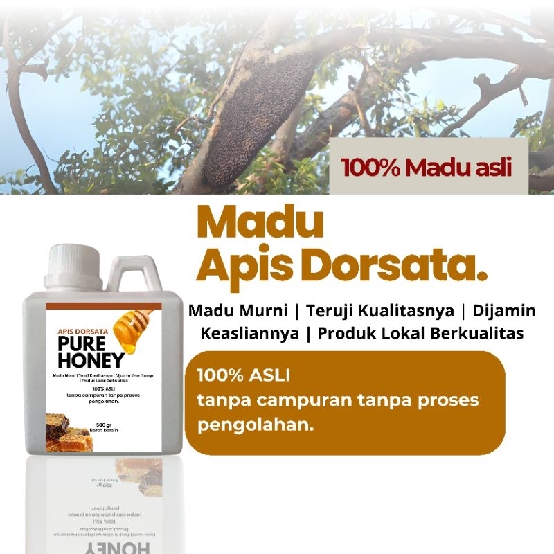 

Realhoney MADU APIS DORSATA(SIALANG) 500 gr | 100% MADU ASLI TANPA CAMPURAN DAN PROSES PENGOLAHAN