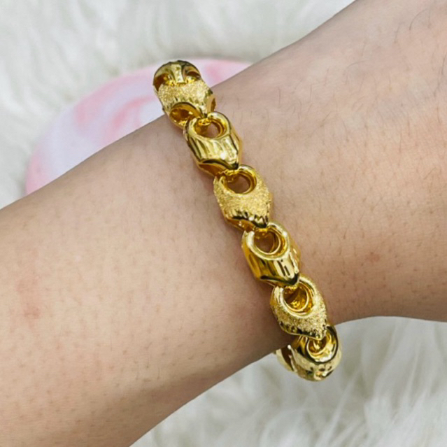 gelang satelit kristal mewah elegant emas asli kadar 700