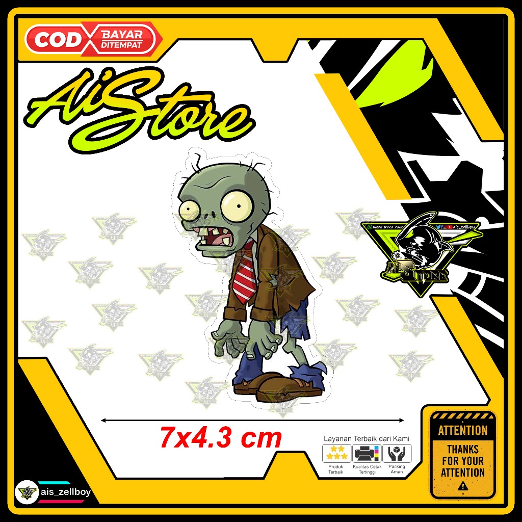 Stiker Plant Vs Zombie