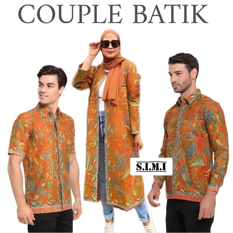 SIMIFASHION Outer etnik motif batik lengan panjang merah ukuran allsize fit Jumbo