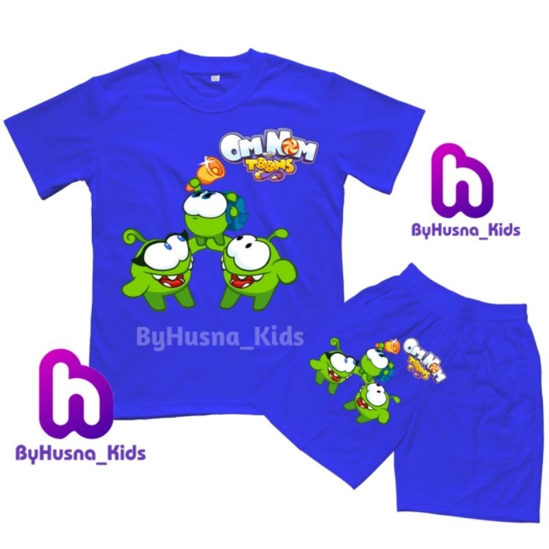 SETELAN OM NOM TOONS BAJU KAOS ANAK OMNOM OM NOM  BAHAN PREMIUM