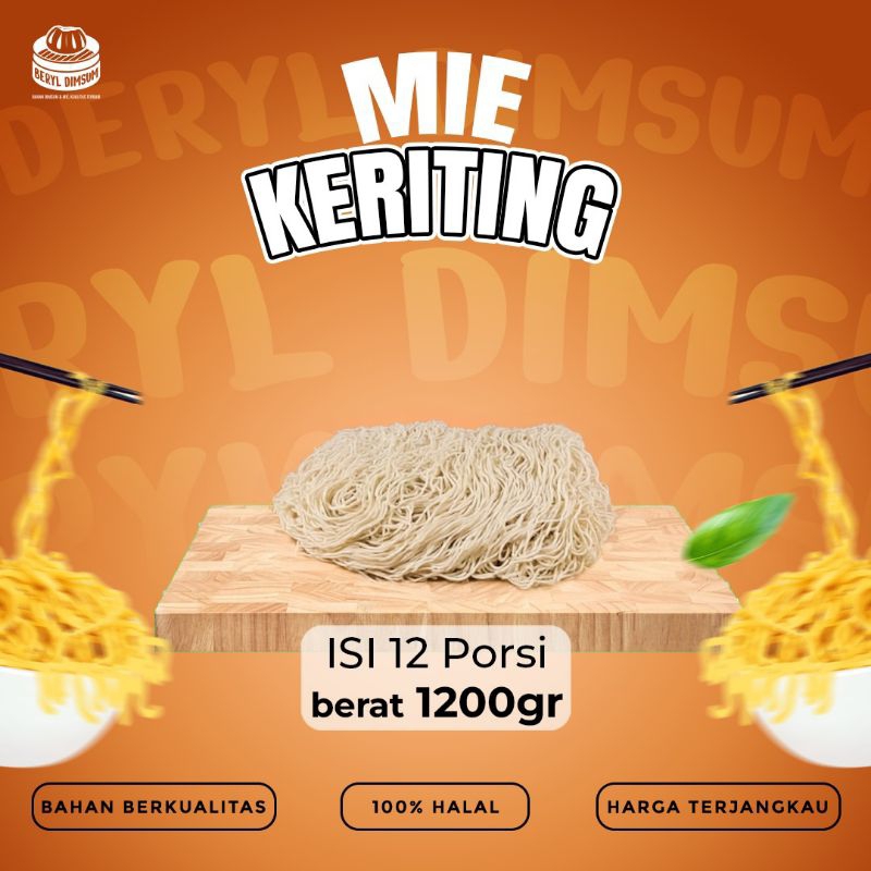 

Mi Kriting Sepesial Telur Ayam & Bebek Mentah | Untuk Mi ayam, Bakmi dll | Isi 12 porsi Berat 1.200gram