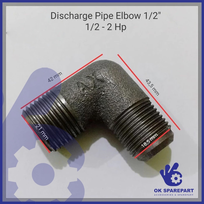 Discharge Pipe Elbow 1/2 Inch Kompresor Angin 1/2 Hp - 2 Hp