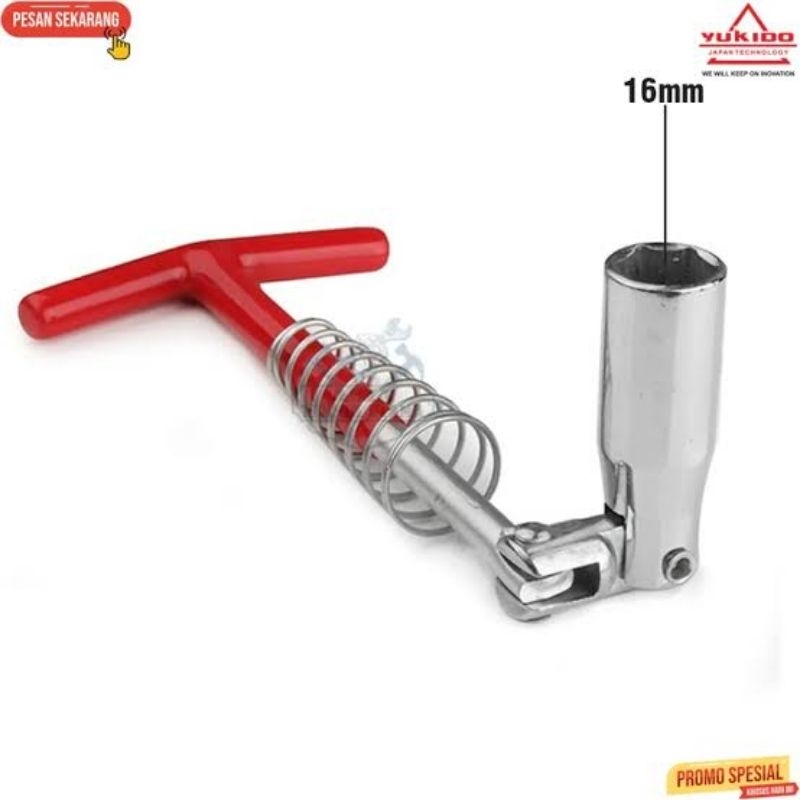 kunci busi motor flexible 16mm. kunci busi fleksibel