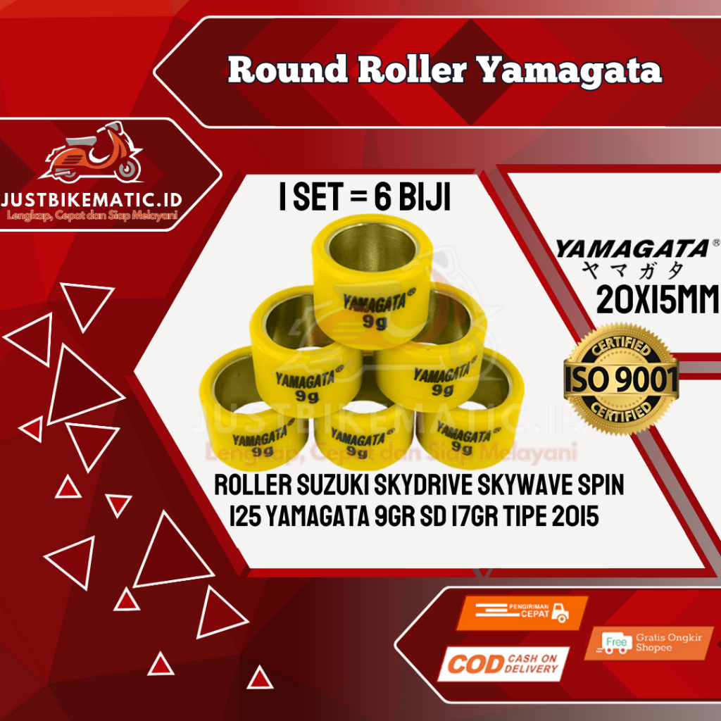 Round Roller Suzuki Skydrive Skywave Spin 125 cc 7 gr 9 gr 10 gr 11 gr 12 gr 13 gr 14  gr 15 gr 17 g