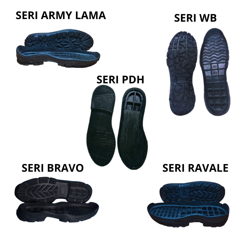 Outsole Sol Karet Mentah Sepatu Outdoor Pdl Pdh Hitam Anti Slip Ringan Lentur