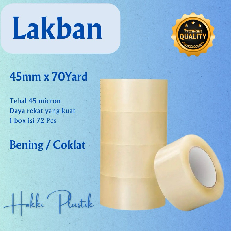 

Lakban 45mm x 100 yard Coklat bening tebal