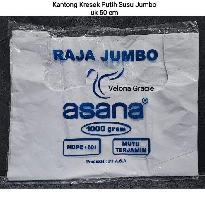 Kantong Plastik Kresek Putih ASANA Ukuran 50X74 cm (jumbo)