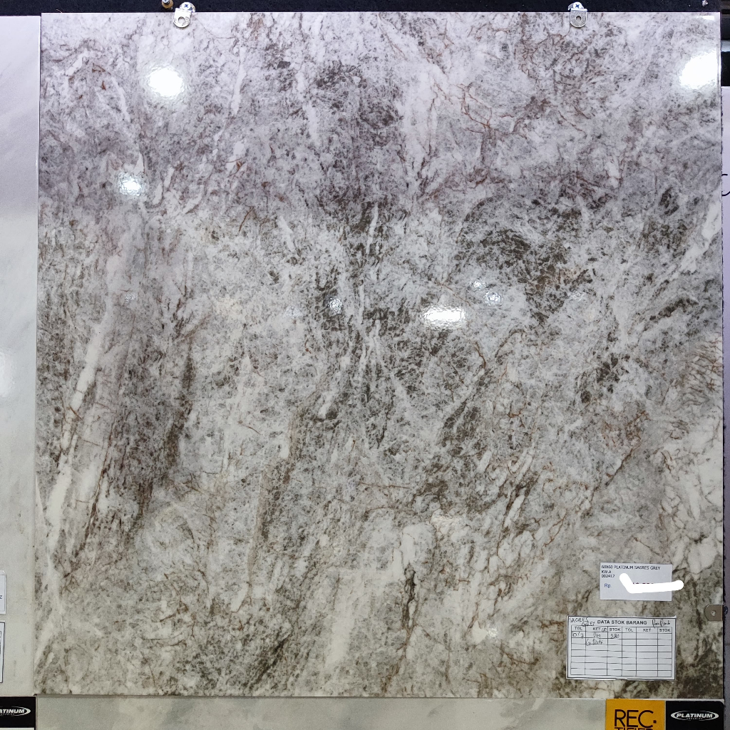 Keramik Lantai Halus 60x60 Platinum Sagres Grey
