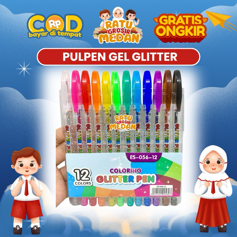 

Pulpen Glitter 12 Warna Warni