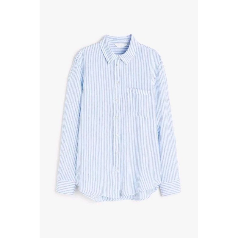 KEMEJA WANITA GARIS OVERSIZE H&M ORI NEW