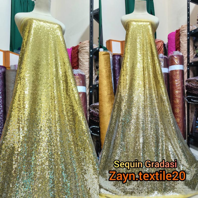 Kain Tile Sequin Seribu Payet Gradasi / Sequin Seribu Payet Gradasi / Harga Setengah Meter