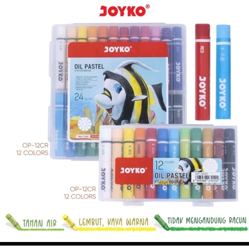 

12 PCS CRAYON JOYKO 12 WARNA KRAYON JOYKO BERKWALITAS