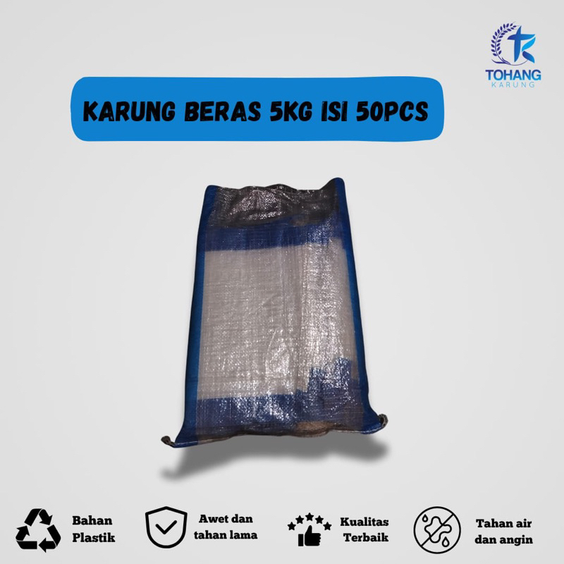 (50pcs) Karung plastik baru beras 5kg rojolele polos bunga