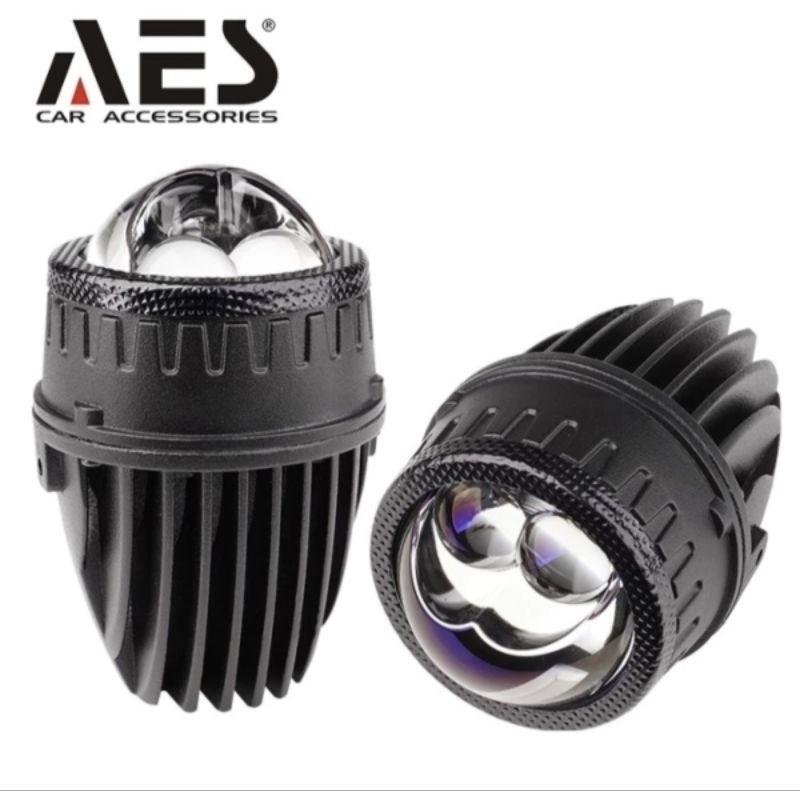 FOGLAMP AES Biled 2 INCH FDL Double Laser - Laser Kuning / Foglamp Mobil Honda Jazz / Brio / Yaris C