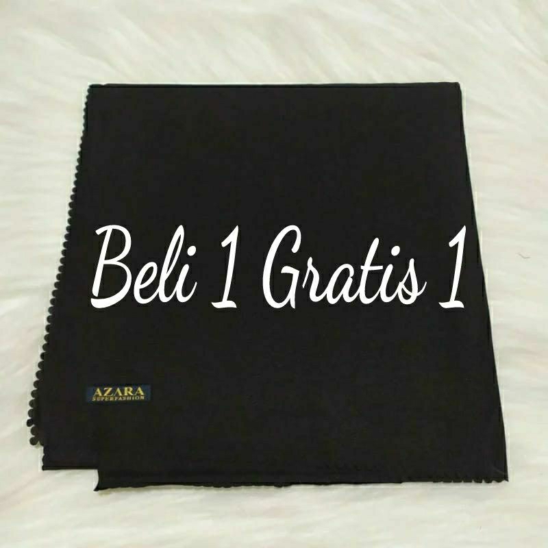 BELI 1 GRATIS 1 Hijab Segi Empat Polos LC Azara Oskara Warna Hitam