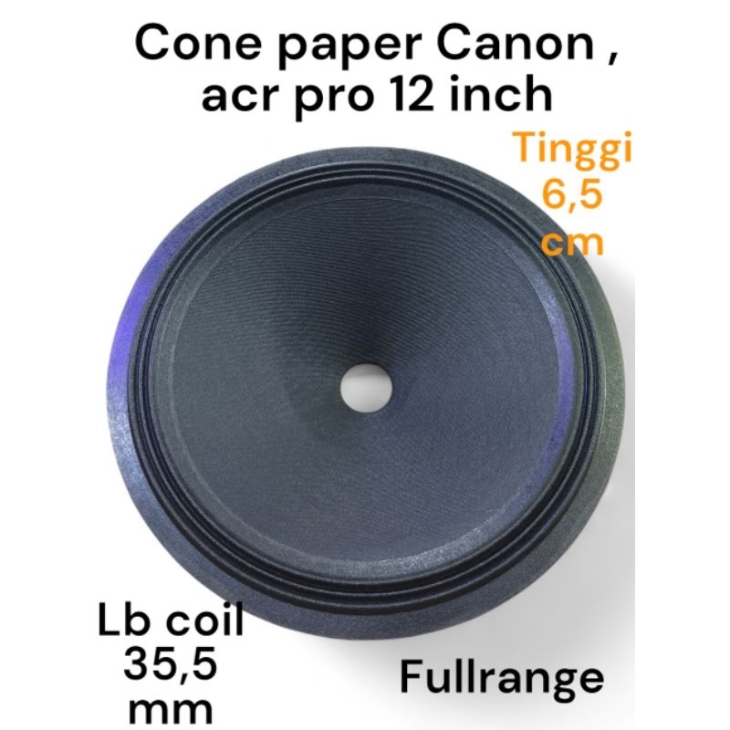 daun konus cone paper kertas membran speaker 12 inch Canon acr pro lubang coil 35,5 mm