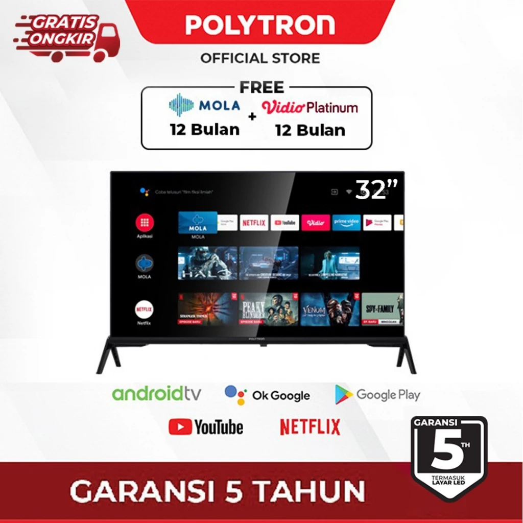 TV POLYTRON 32 INCH SMART ANDROID TV 32AG5759 - 32INCH