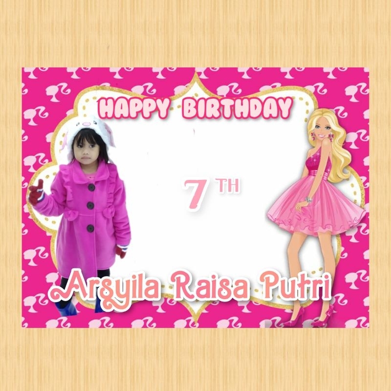 Spanduk BARBIE banner BARBIE spanduk banner ultah anak background BARBIE custom backdrop ulang tahun