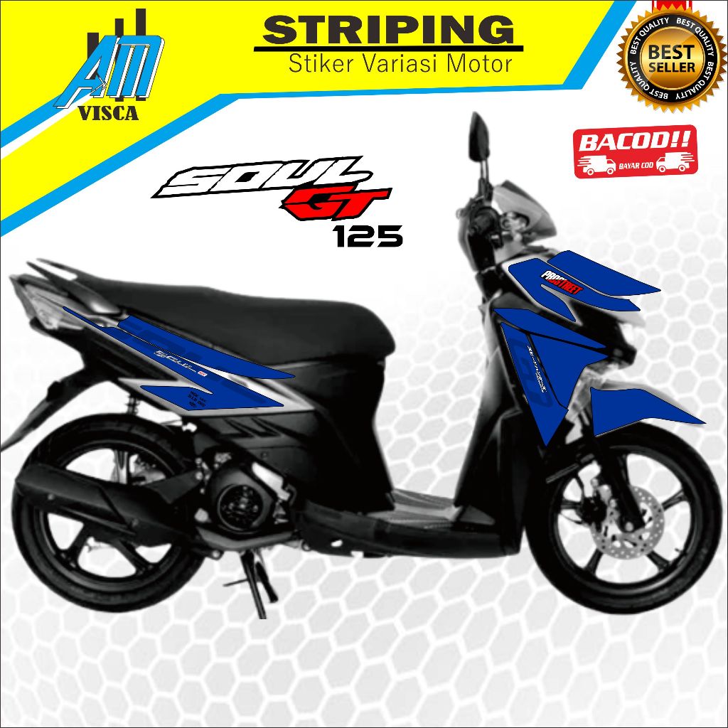 Striping Soul Gt 125 Stiker Variasi Mio Soul Gt 125 Desain Polos