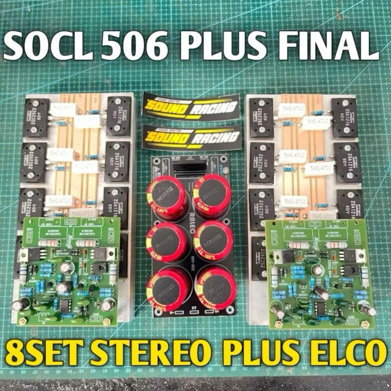 SOCL 506 PLUS FINAL TRANSISTOR Sanken 8 SET STEREO PLUS PSU 6 50V 10000UF