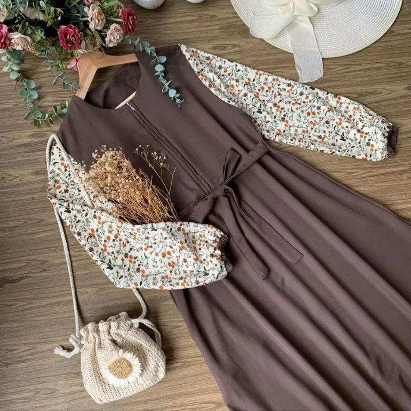AZALEA Dress Shakilla & Yori Lengan motif bunga Dress Simple elegant