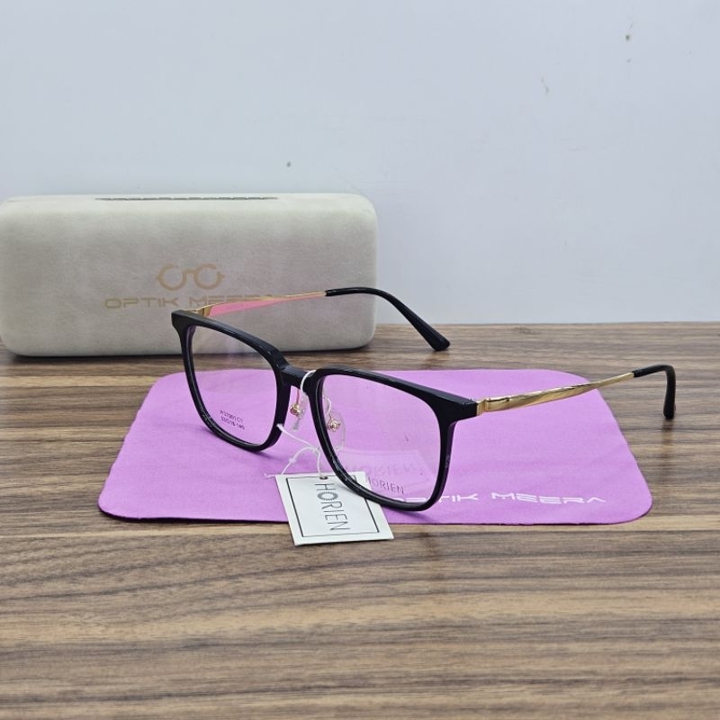 frame kacamata pria wanita kotak original horien H37001 hitam gold