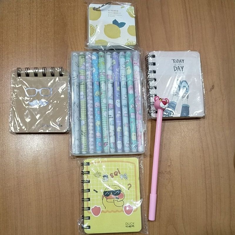 

paket colorful pen mix notebook