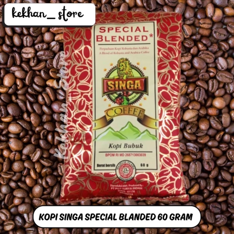 

Kopi Bubuk Singa Spesial Blanded 60gr | Kopi Mix Arabica dan Robusta