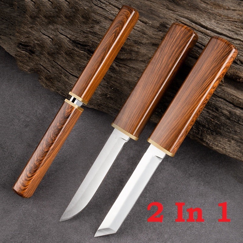 PISAU KATANA PISAU SURVIVAL PISAU DAGING PISAU KOKI PISAU JEPANG SUPER - KATANA 2 IN 1
