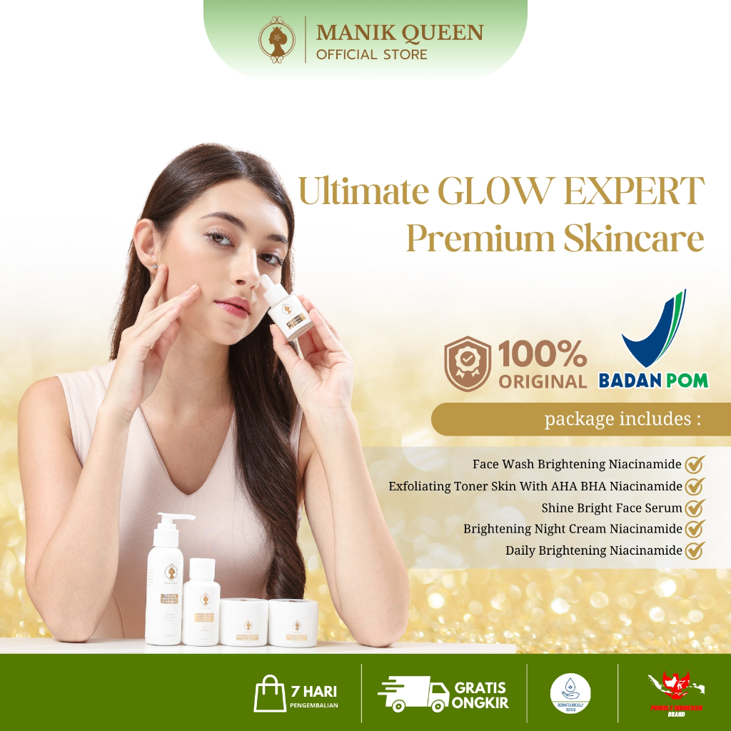 MANIK QUEEN Paket Skincare Ultimate Glow BPOM Paketan Pencerah Dan Glowing