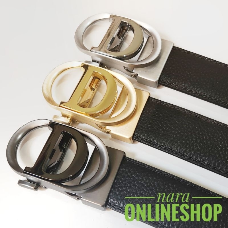 Gesper Sabuk Ikat Pinggang Pria Model Rel Huruf D