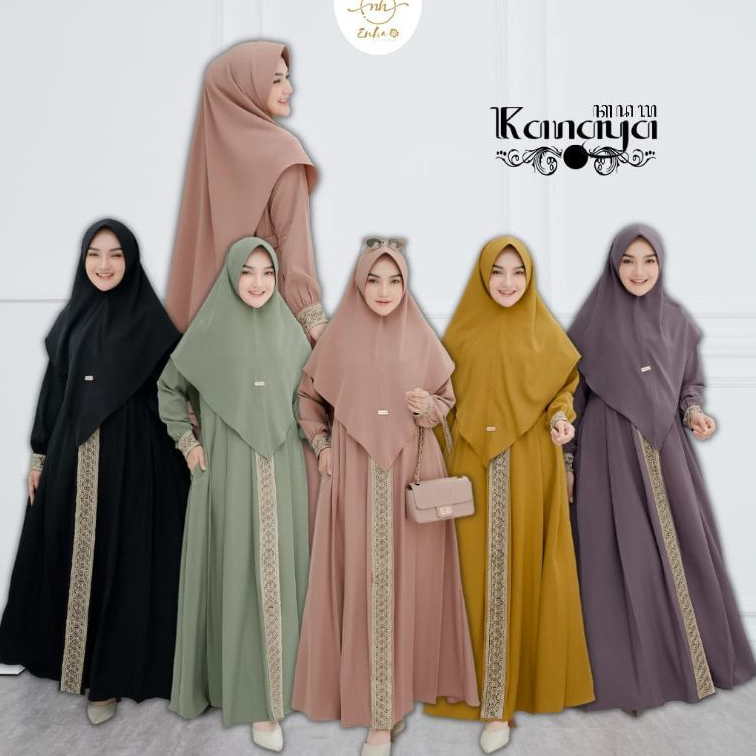 KANAYA SYAR'I GAMIS SET HIJAB TERBARU SIZE S,M,LXL,XXL