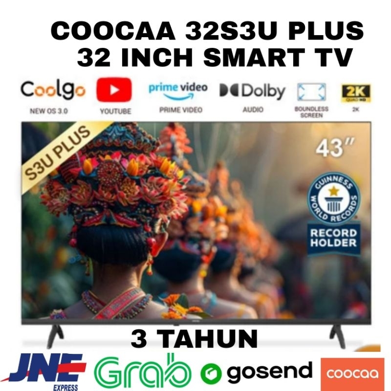 COOCAA 32 Inch 32S3U PLUS Smart TV Digital Garansi Resmi