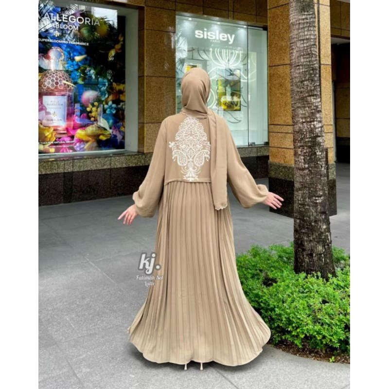 MF COLLECTION OFFICIAL - Melinda Gamis - Gamis Set Hijab Pashmina - Gamis Wanita Baha Ceruty Premium