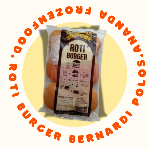 

roti bun burger bernardi polos 300gr isi 6 - Ananda frozen food