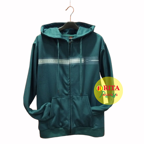 LEE CONTI Hoodie Panjang Warna Tosca Jaket Pria Terbaru Murah